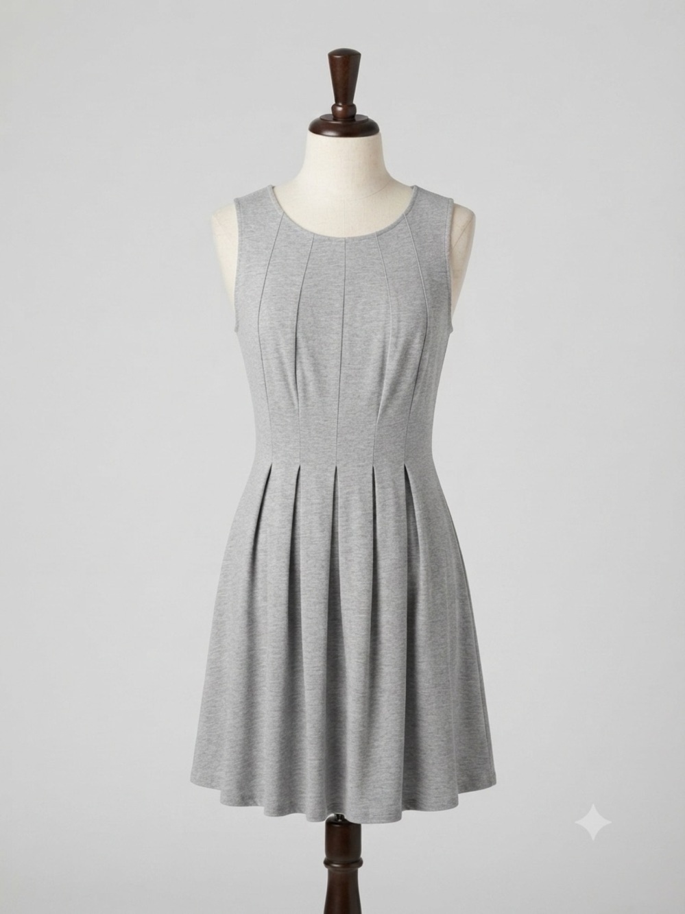 Monteau Heather Gray Pleated Sleeveless Mini Dress Medium